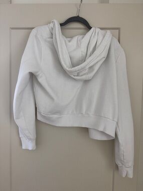 Hollister Cropped White Women's Hoodie